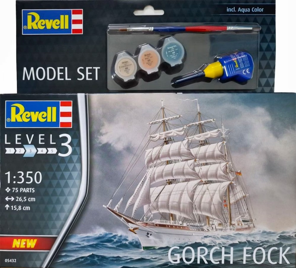 Revell 65432 1/350 Gorch Fock Sailing Ship w/paint & glue