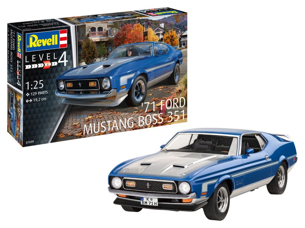 Revell 67699 1/25 1971 Mustang Boss 351 Car w/paint & glue