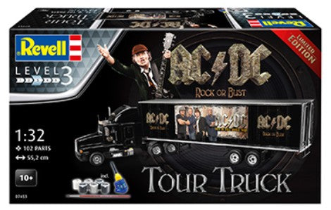 Revell 7453 1/32 AC/DC Tour Rock or Bust Tractor Trailer w/paint & glue (D)