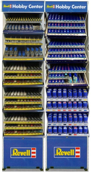 Revell H COMPLETE Hobby Center Paint Deal with 2 Free Racks (88 colors both, 32 sprays, thinners, brushes, glues, mixing acc)