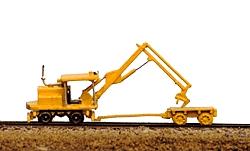Railway Express Miniatures 2011 N Scale MOW Vehicles -- Kershaw Tie Crane & Tie Cart