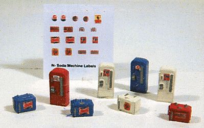 Railway Express Miniatures 2191 N Scale Soda Machine Set pkg(8)