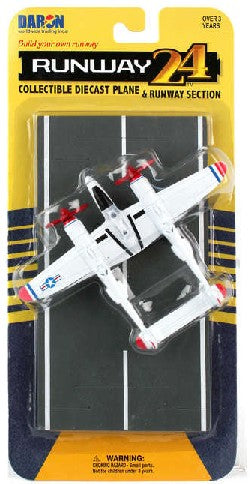 Runway 40 175 P38J Lightning USAAF (Red Wingtips) WWII Plane