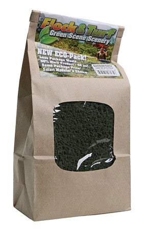 Scenic Express 813E All Scale Flock & Turf Ground Cover ECO Pack Bag - 48oz 1.4L -- Coarse - Burnt Green