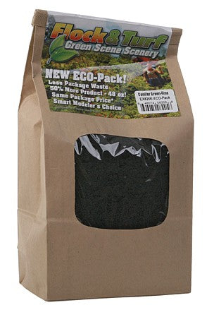 Scenic Express 820E All Scale Flock & Turf Ground Cover ECO Pack Bag - 48oz 1.4L -- Fine - Coniferous Green