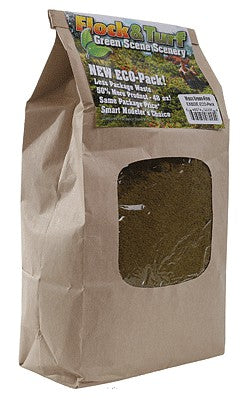 Scenic Express 822E All Scale Flock & Turf Ground Cover ECO Pack Bag - 48oz 1.4L -- Fine - Moss Green