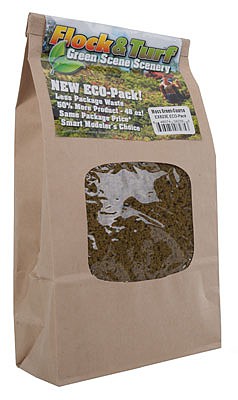 Scenic Express 823E All Scale Flock & Turf Ground Cover ECO Pack Bag - 48oz 1.4L -- Coarse - Moss Green