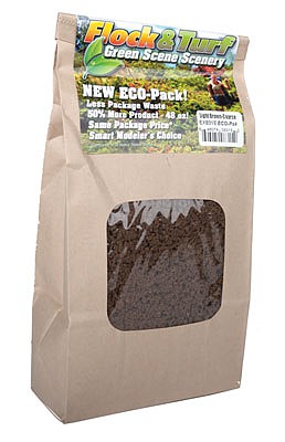 Scenic Express 831E All Scale Flock & Turf Ground Cover ECO Pack Bag - 48oz 1.4L -- Coarse - Light Brown