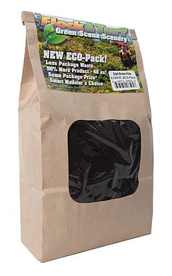 Scenic Express 850E All Scale Flock & Turf Ground Cover ECO Pack Bag - 48oz 1.4L -- Fine - Dark Brown