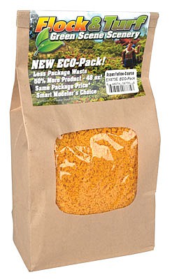Scenic Express 873E All Scale Flock & Turf Ground Cover ECO Pack Bag -- Aspen Yellow Coarse 48oz 1.4l