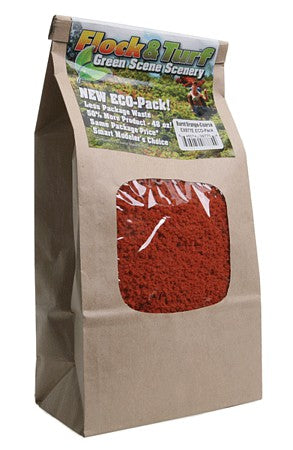 Scenic Express 877E All Scale Flock & Turf Ground Cover ECO Pack Bag -- Burnt Orange Coarse 48oz 1.4l