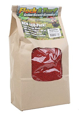 Scenic Express 878E All Scale Flock & Turf Ground Cover ECO Pack Bag -- Autumn Red Fine 48oz 1.4l