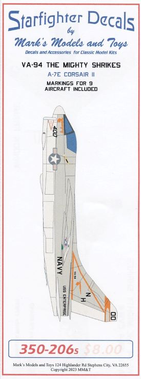Starfighter Decals 350206 1/350 A7E Corsair II VA94 The Mighty Shrikes for TAM & TSM
