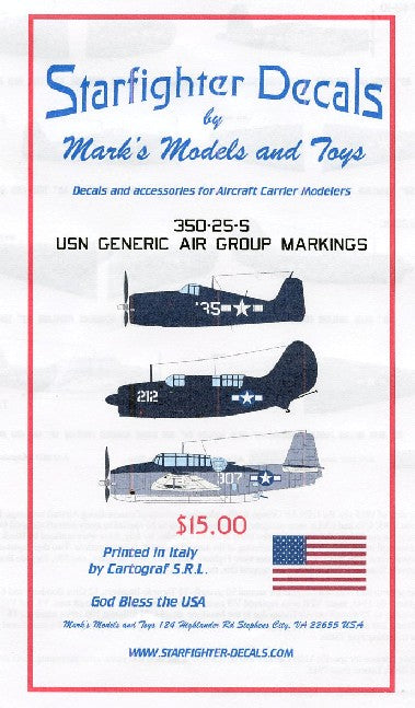 Starfighter Decals 35025 1/350 USN Generic Air Group Markings 1944-45