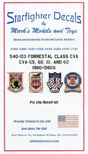 Starfighter Decals 540103 1/350-1/720 USS Forrestal Class CVA59/60/62 1960-1980s for RVL