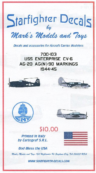 Starfighter Decals 700103 1/700 USS Enterprise CV6 AG20/AG(N)90 1944-45