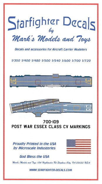 Starfighter Decals 700109 1/700 USS Essex Class CV Markings Post War for DML & TSM