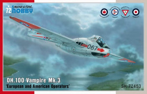 Special Hobby 72453 1/72 DH100 Vampire Mk 3 European & American Operators Fighter