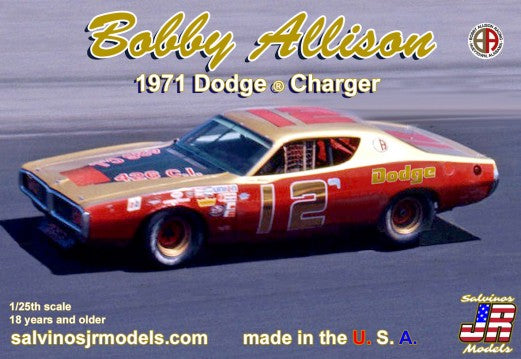 Salvinos Jr Models 19711 1/25 Bobby Allison #12 1971 Dodge Charger Race Car