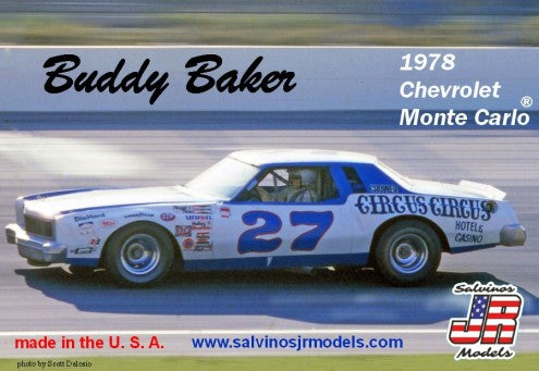Salvinos Jr Models 19780 1/25 Buddy Baker #27 1978 Chevrolet Monte Carlo Race Car
