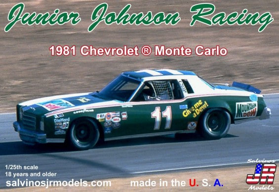 Salvinos Jr Models 19811 1/25 Junior Johnson Racing Darrell Waltrip #11 1981 Chevrolet Monte Carlo Race Car