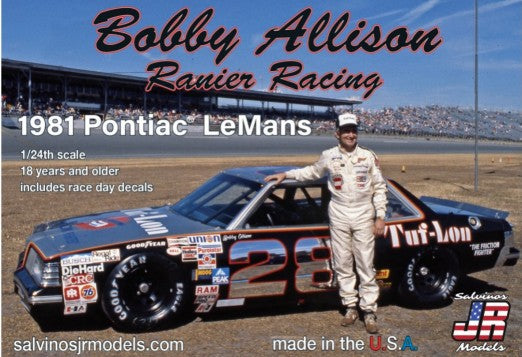 Salvinos Jr Models 19814 1/24 Ranier Racing Bobby Allison #28 1981 Pontiac LeMans Race Car