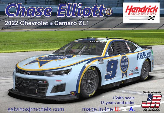 Salvinos Jr Models 2022CEK 1/24 Chase Elliott 2022 NASCAR Next Gen Chevrolet Camaro ZL1 Race Car (Kelly Blue Book) (Ltd Prod)