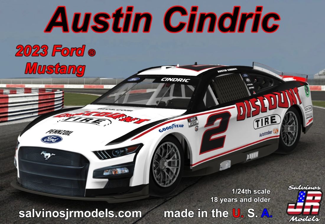 Salvinos Jr Models 2023ACP 1/24 Austin Cindric 2023 NASCAR Ford Mustang Race Car (Primary Livery) (Ltd Prod)