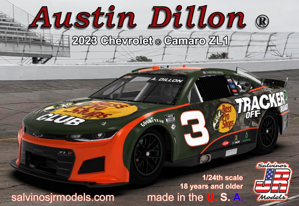 Salvinos Jr Models 2023ADP 1/24 Austin Dillon 2023 NASCAR Chevrolet Camaro ZL1 Race Car (Primary Livery) (Ltd Prod)