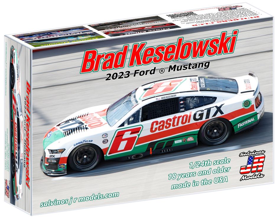 Salvinos Jr Models 2023BK 1/24 Brad Keselowski 2023 NASCAR Ford Mustang Race Car (Castrol GTX) (Ltd Prod)