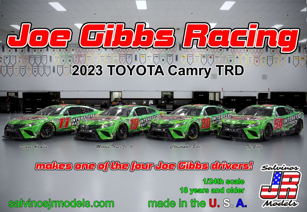 Salvinos Jr Models 2023IB 1/24 Joe Gibbs Racing Multi Drivers 2023 NASCAR Toyota Camry TRD Race Car (Interstate Batteries) (Ltd Prod)