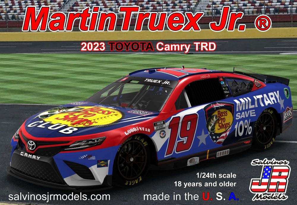 Salvinos Jr Models 2023MTC 1/24 Martin Truex Jr 2023 NASCAR Toyota Camry TRD Race Car (Club Patriotic) (Ltd Prod)