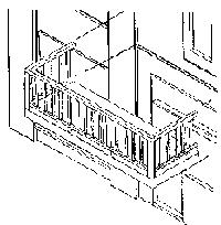 Smalltown USA 6 HO Scale Balcony - Kit