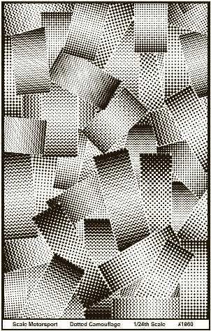 Scale Motorsport 1860 1/24 Dotted Camouflage Black on White Waterslide Decal (D)