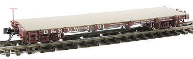 SoundTraxx 340312 HOn3 Scale 6000 Series 30' Flatcar - Ready to Run - Blackstone Models(TM) -- Denver & Rio Grande Western #6001 (Boxcar Red)