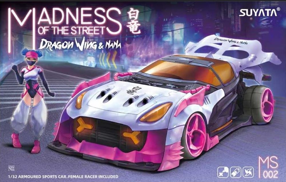 Suyata Models MS2 1/32 Madness of the Streets: Dragon Wing Armored Sports Car & Nana Driver Figure