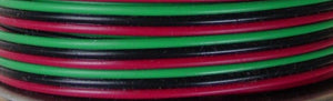Stevens Motors 2303 RED-GREEN-BLACK 3-Conductor 22-Gauge Stranded Copper Wire 16'/Roll