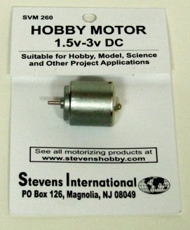 Stevens Motors 260 1.5 to 3v DC Small Electric Motor (Round Can) (for slower RPMs)