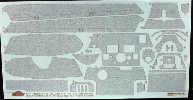 Tamiya 12649 1/35 King Tiger Porsche Turret Zimmerit Coating Sheet