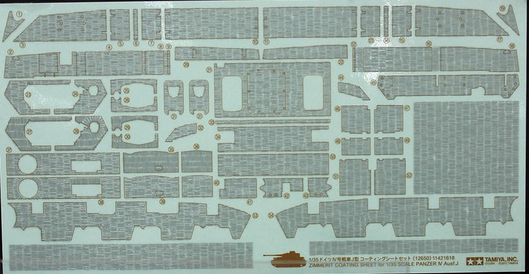 Tamiya 12650 1/35 Pz IV Ausf J Zimmerit Coating Sheet