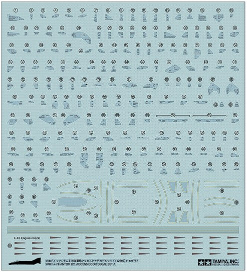Tamiya 12692 1/48 F4 Phantom II Access Door Decal Set A