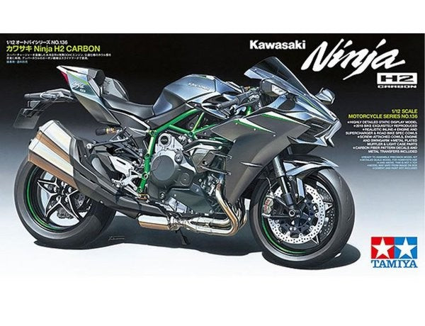 Tamiya 14136 1/12 Kawasaki Ninja H2 Carbon Motorcycle