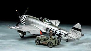 Tamiya 25214 1/48 Republic P47D Thunderbolt Bubbletop Fighter w/1/4-Ton 4x4 Light Vehicle & 2 Figures (Ltd Edition)