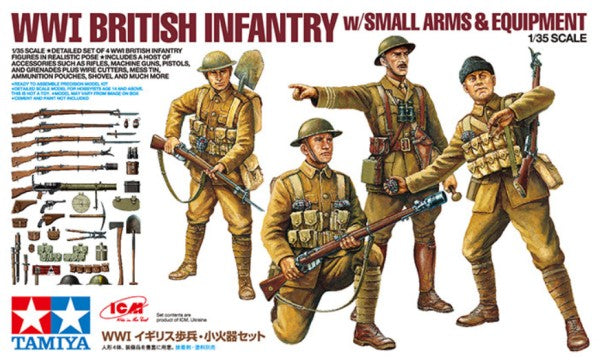 Tamiya 32409 1/35 WWI British Infantry (4) w/Small Arms & Equipment