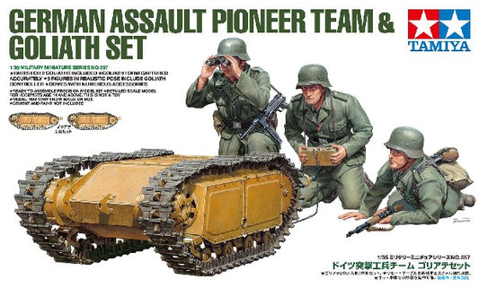 Tamiya 35357 1/35 German Assault Pioneer Team (3) & Goliath Tracked Mines (2)