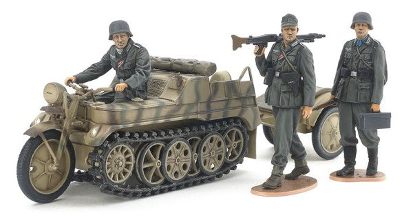 Tamiya 35377 1/35 German SdKfz 2 Mid Production Kettenkraftrad w/Trailer & 3 Soldiers