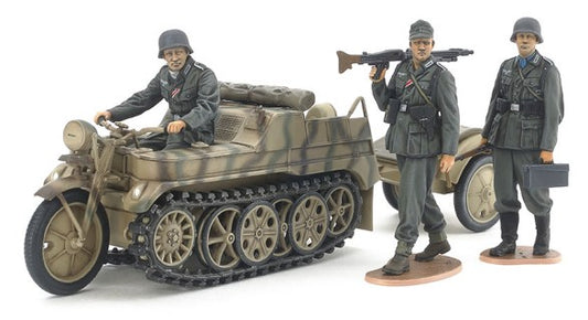 Tamiya 35377 1/35 German SdKfz 2 Mid Production Kettenkraftrad w/Trailer & 3 Soldiers