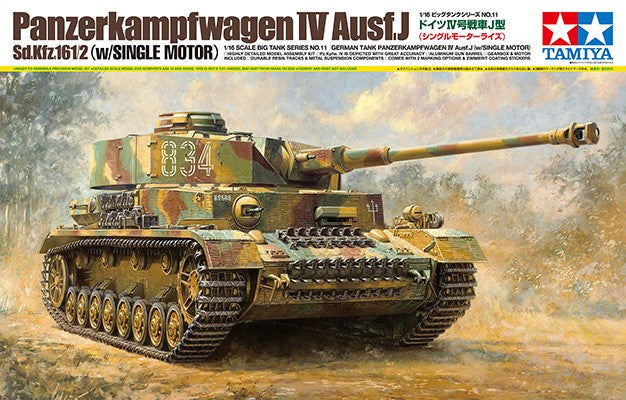 Tamiya 36211 1/16 German PzKpfw IV Ausf J SdKfz 161/2 Tank w/Single Motor