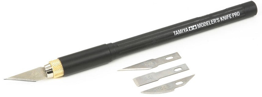 Tamiya 74098 Modeler's Knife Pro w/6 Blades Straight, Curved & Chisel