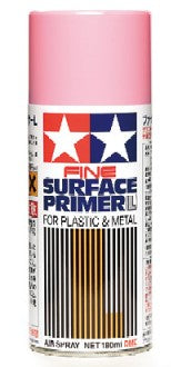 Tamiya 87146 Fine Surface Pink Primer L for Plastic & Metal (180ml Spray)
